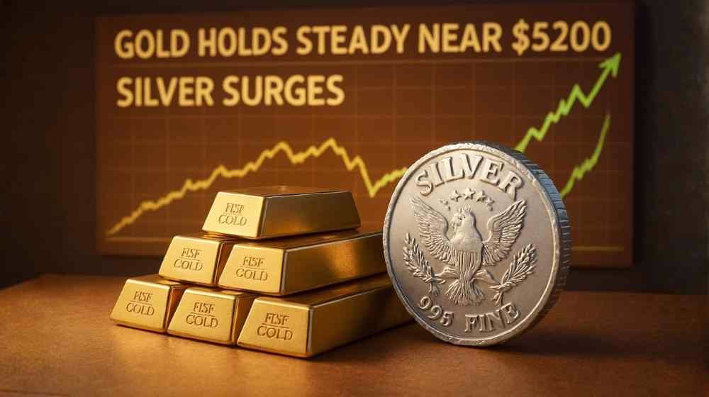 Gold Holds Steady Near $5200 as Silver Surges