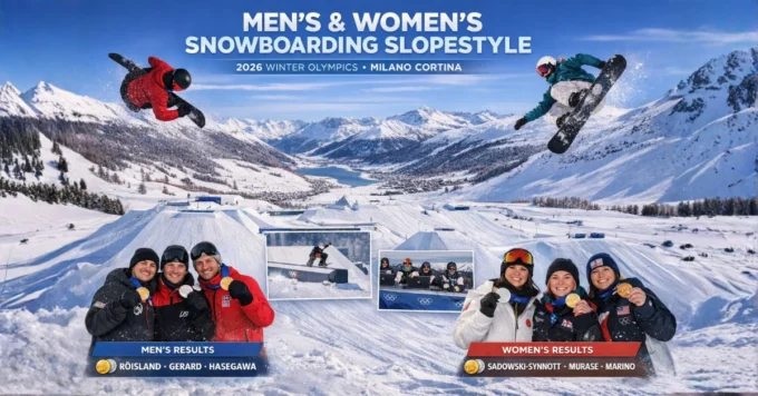 Mens and Womens Snowboarding Slopestyle