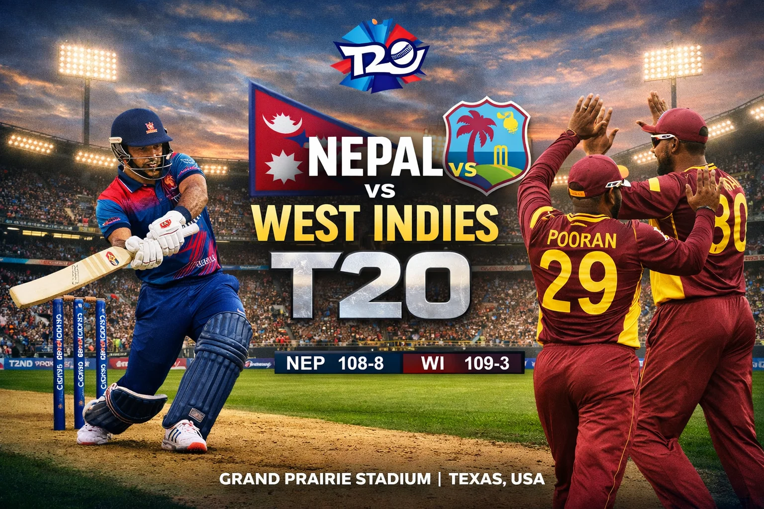 Nepal vs West Indies T20 Record