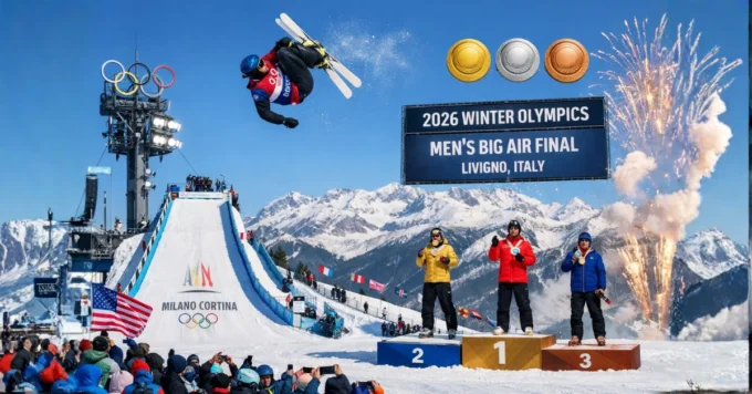 Olympic Air Show Mens Freestyle Skiing Big Air Final