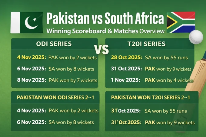 Pakistan vs South Africa – Winning Scoreboard
