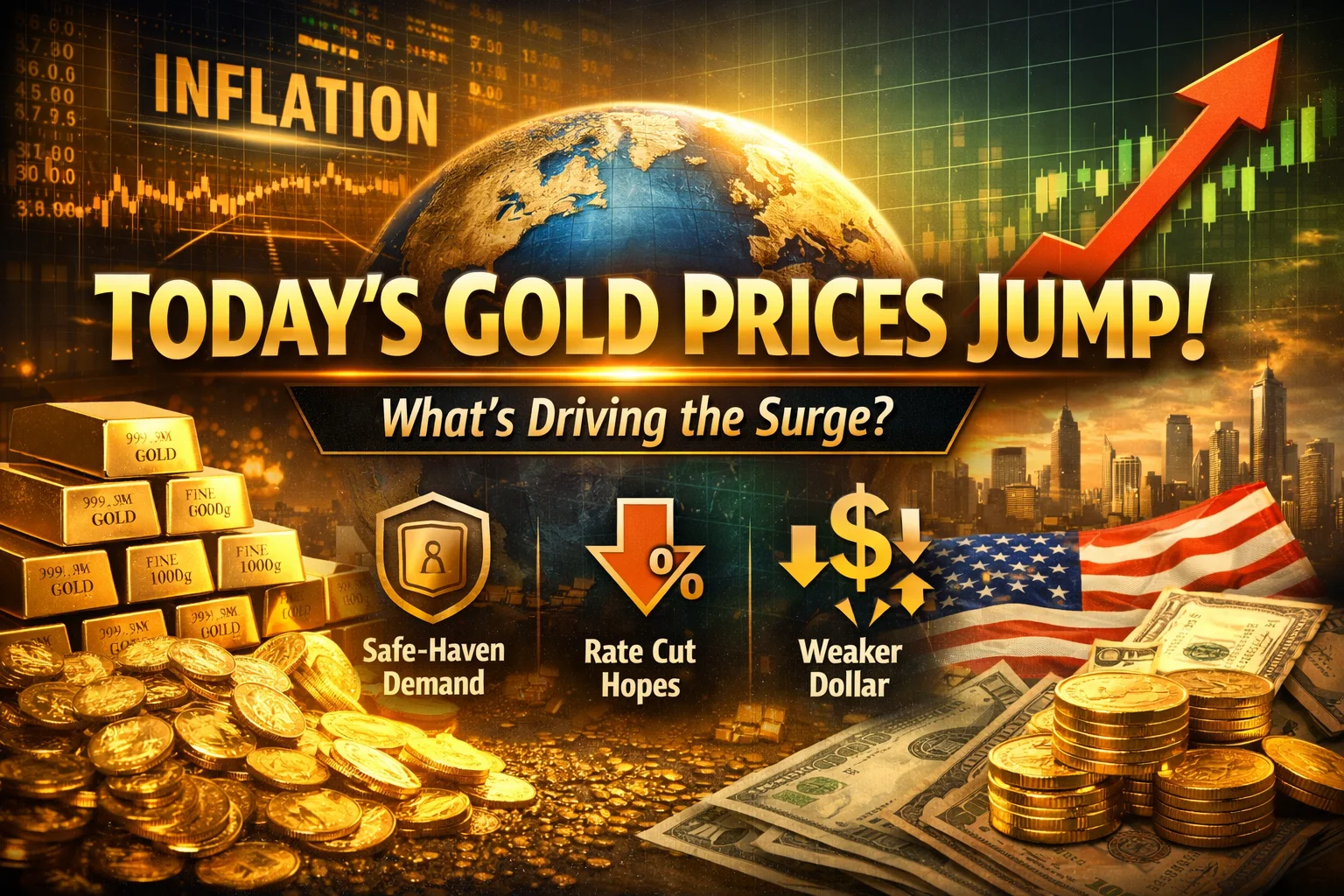 Today’s Gold Prices Jump Amid Rising Global Uncertainty
