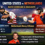 USA vs Netherlands Scorecard & Highlights